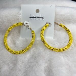 Belk Bright Yellow Beaded Hoop Earrings